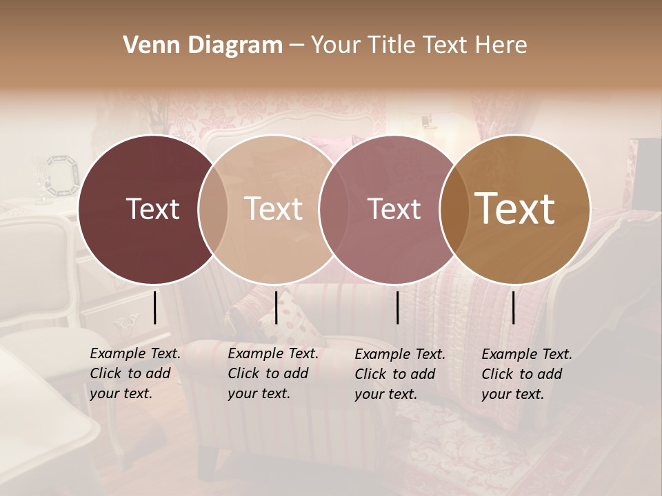 Pink Woman Interior Bedroom 4 PowerPoint Template