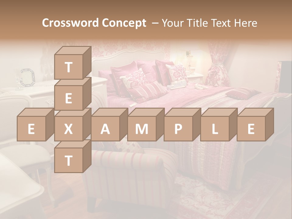 Pink Woman Interior Bedroom 4 PowerPoint Template