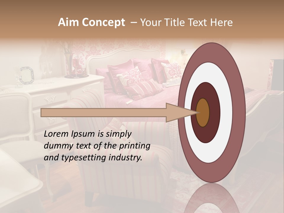 Pink Woman Interior Bedroom 4 PowerPoint Template