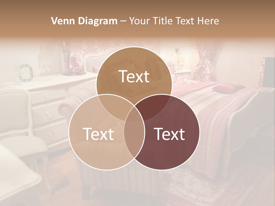 Pink Woman Interior Bedroom 4 PowerPoint Template