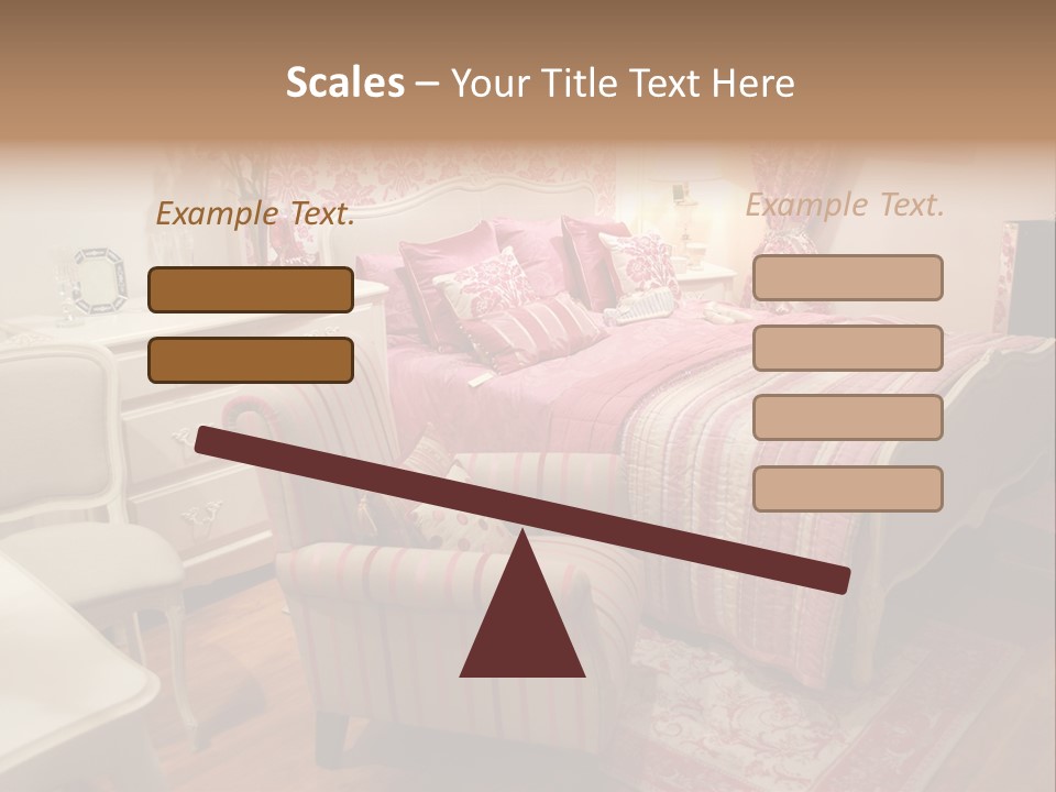 Pink Woman Interior Bedroom 4 PowerPoint Template