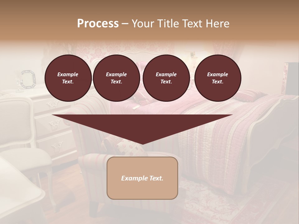 Pink Woman Interior Bedroom 4 PowerPoint Template