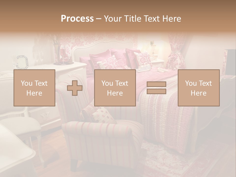Pink Woman Interior Bedroom 4 PowerPoint Template