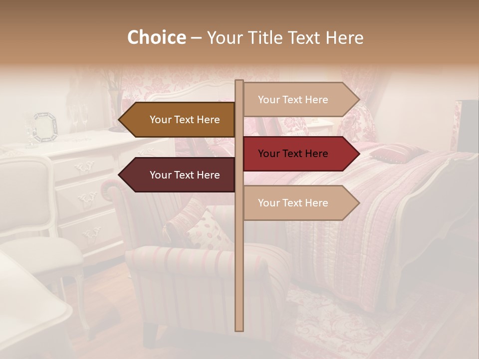 Pink Woman Interior Bedroom 4 PowerPoint Template