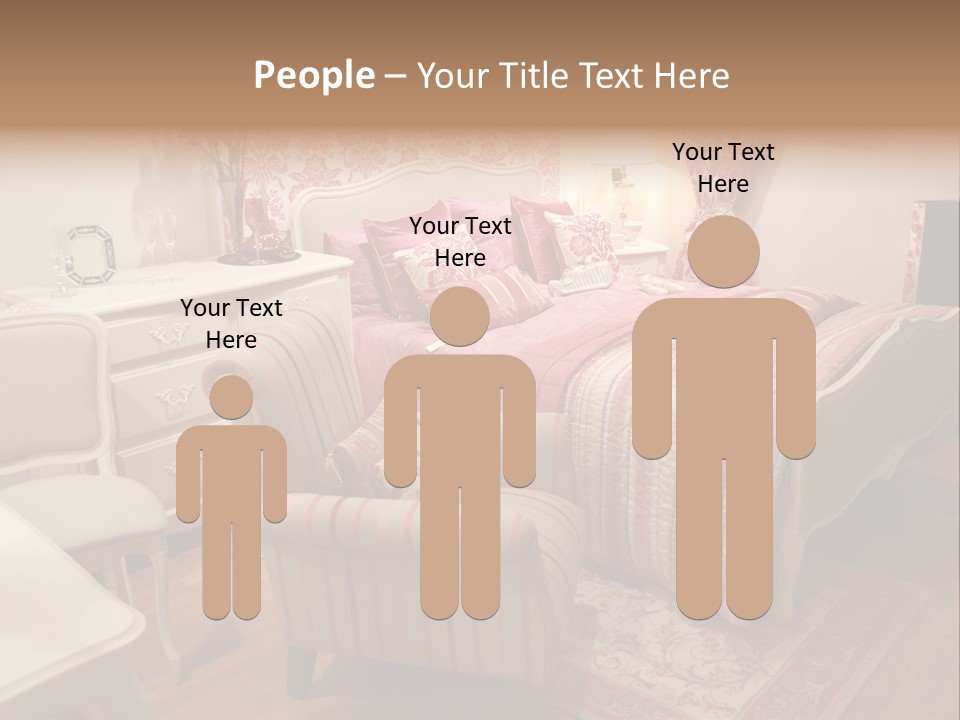 Pink Woman Interior Bedroom 4 PowerPoint Template