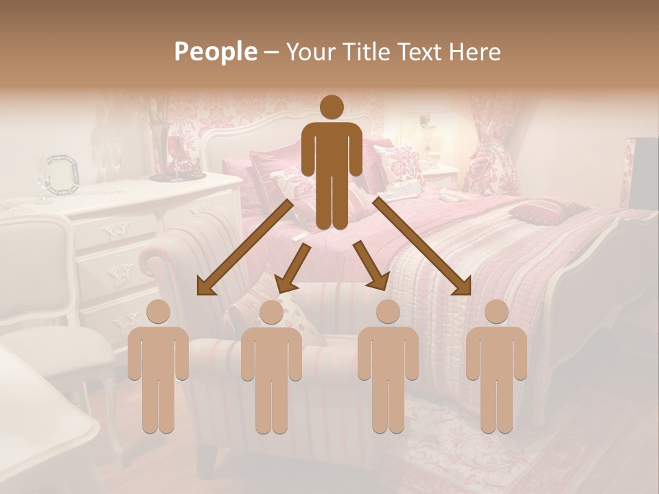 Pink Woman Interior Bedroom 4 PowerPoint Template