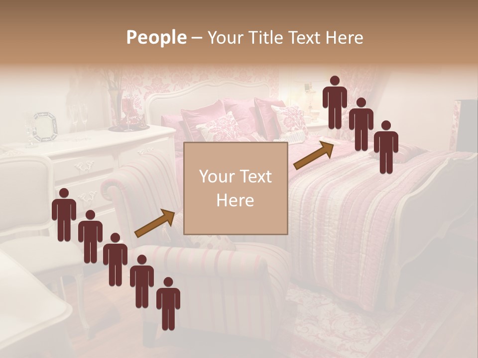Pink Woman Interior Bedroom 4 PowerPoint Template