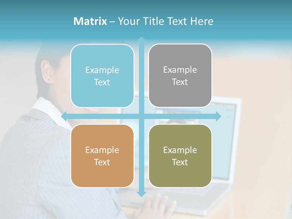 Business Woman Working On Laptop PowerPoint Template