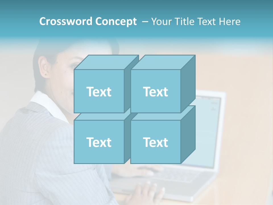 Business Woman Working On Laptop PowerPoint Template