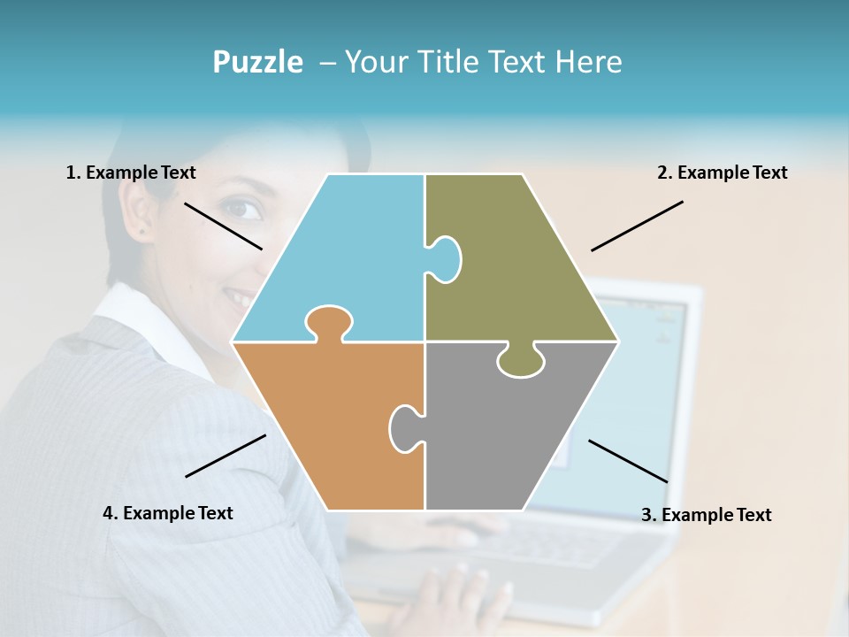 Business Woman Working On Laptop PowerPoint Template