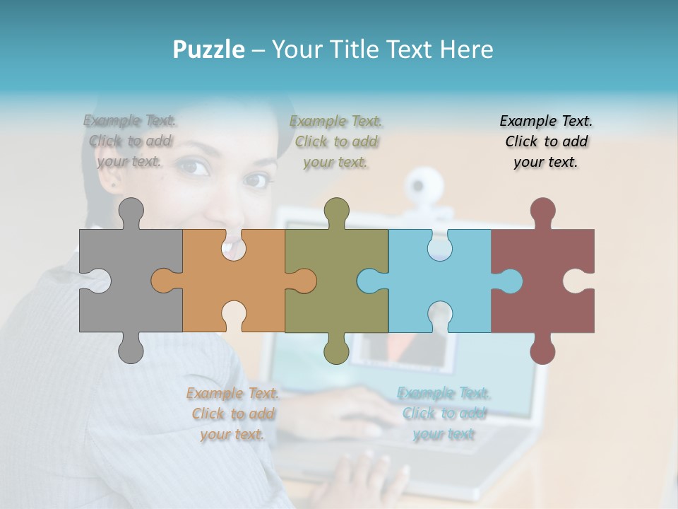 Business Woman Working On Laptop PowerPoint Template