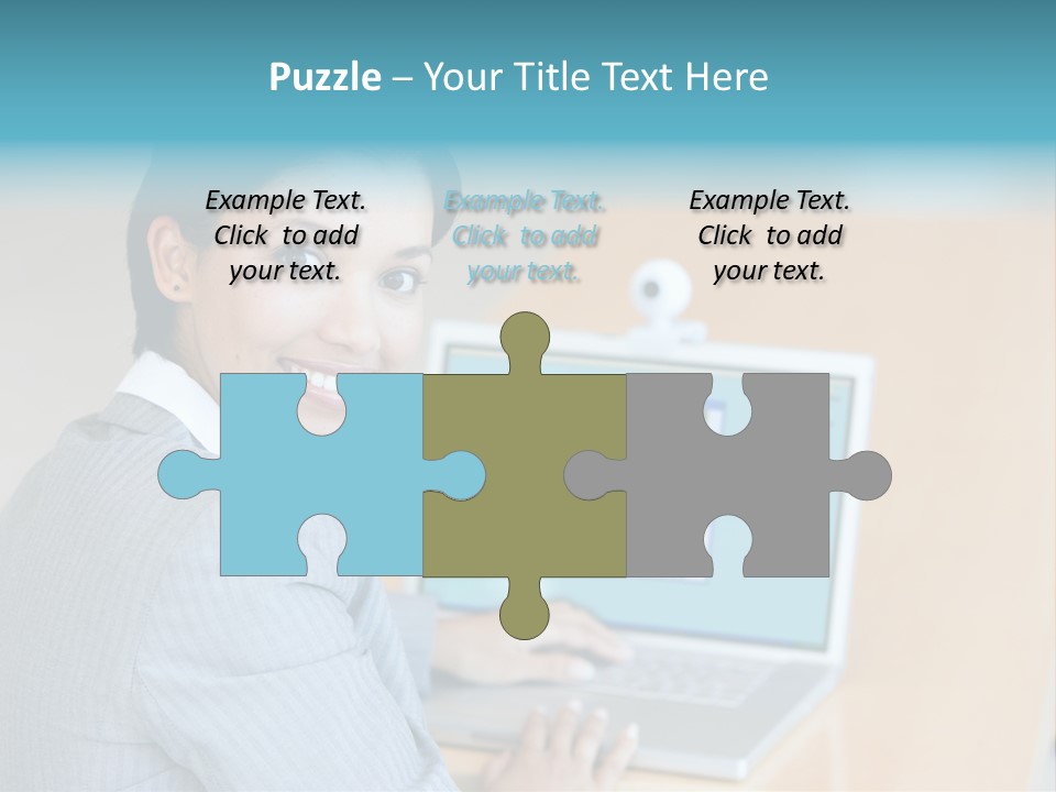 Business Woman Working On Laptop PowerPoint Template