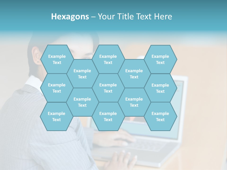 Business Woman Working On Laptop PowerPoint Template