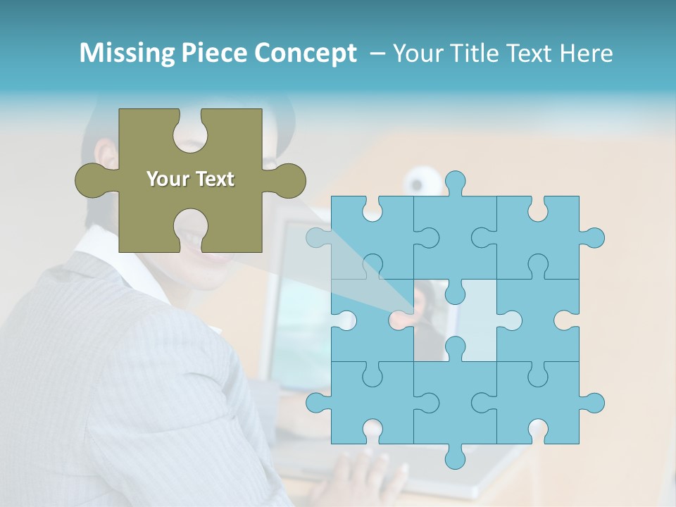 Business Woman Working On Laptop PowerPoint Template