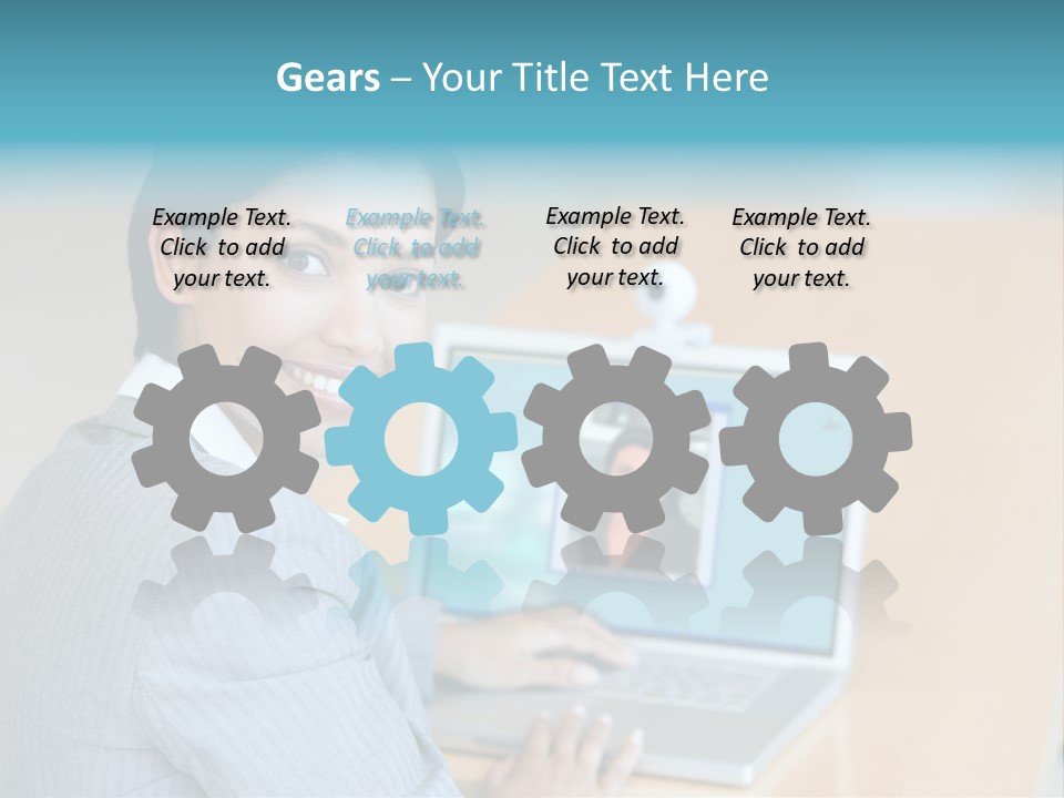 Business Woman Working On Laptop PowerPoint Template