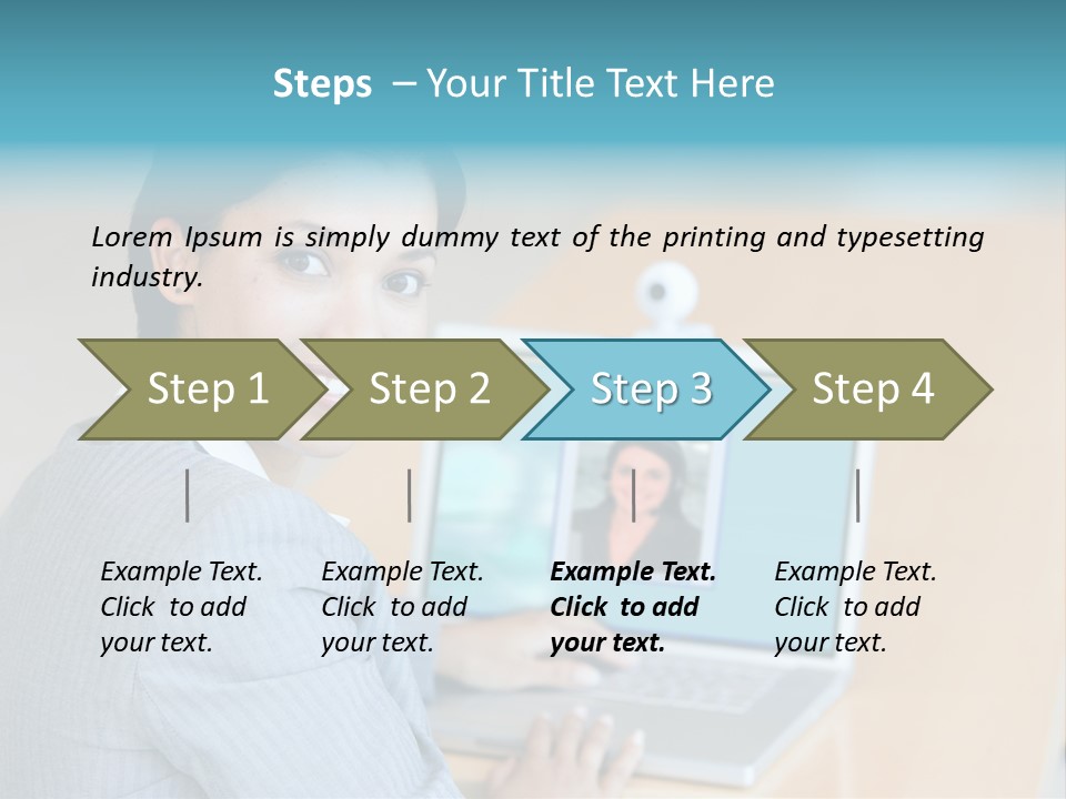 Business Woman Working On Laptop PowerPoint Template