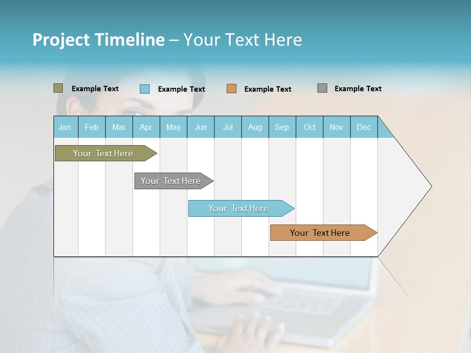Business Woman Working On Laptop PowerPoint Template