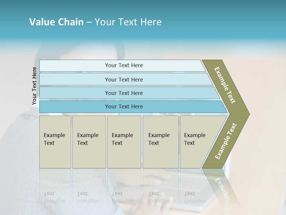 Business Woman Working On Laptop PowerPoint Template