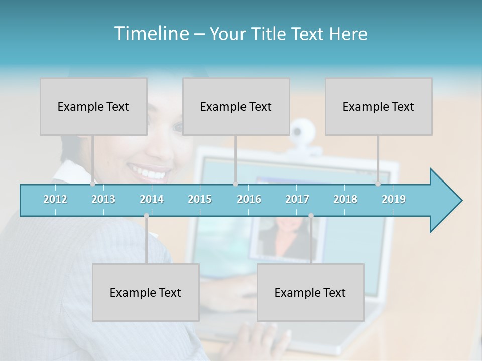 Business Woman Working On Laptop PowerPoint Template