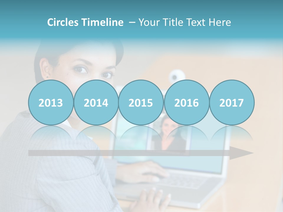 Business Woman Working On Laptop PowerPoint Template