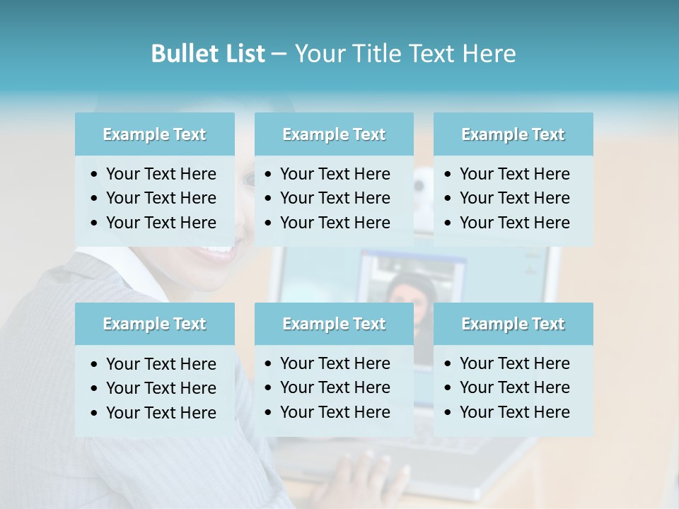 Business Woman Working On Laptop PowerPoint Template