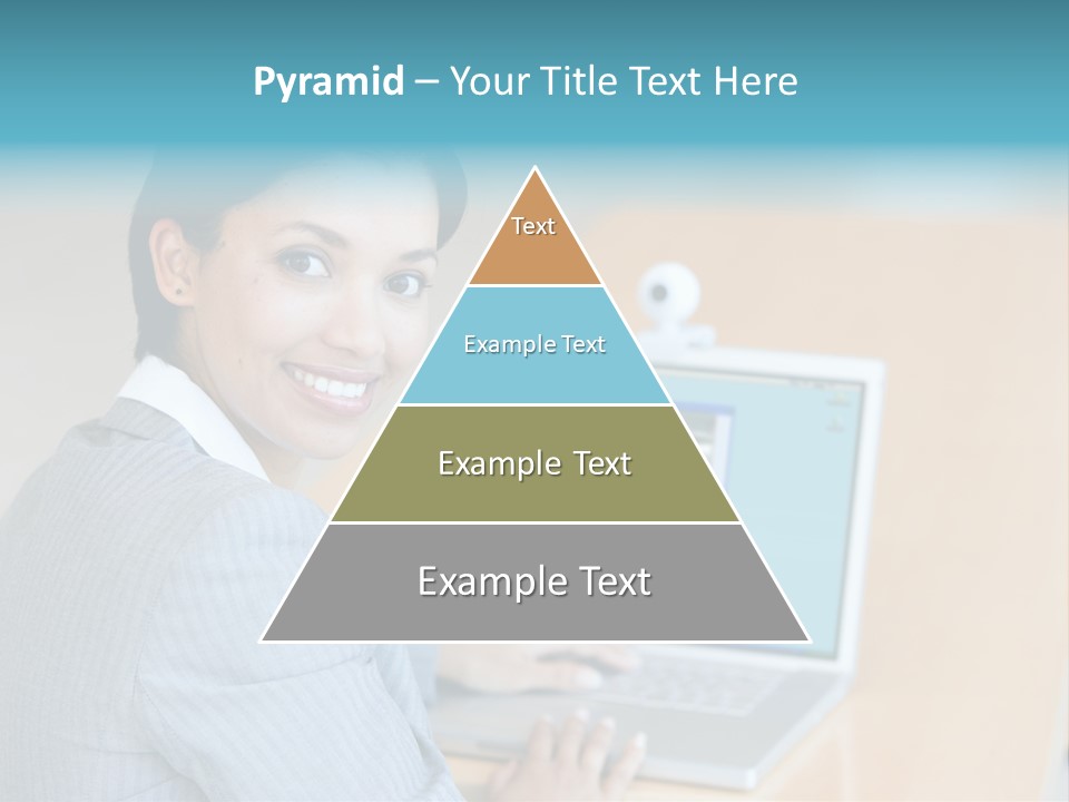 Business Woman Working On Laptop PowerPoint Template