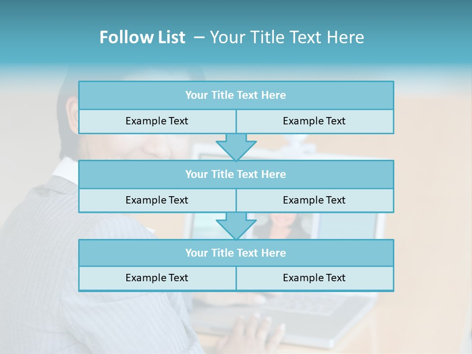 Business Woman Working On Laptop PowerPoint Template