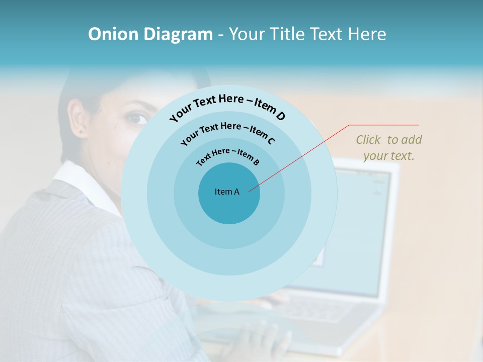 Business Woman Working On Laptop PowerPoint Template