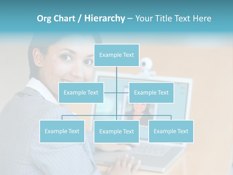 Business Woman Working On Laptop PowerPoint Template