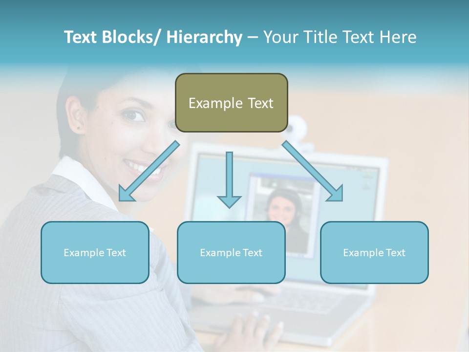 Business Woman Working On Laptop PowerPoint Template