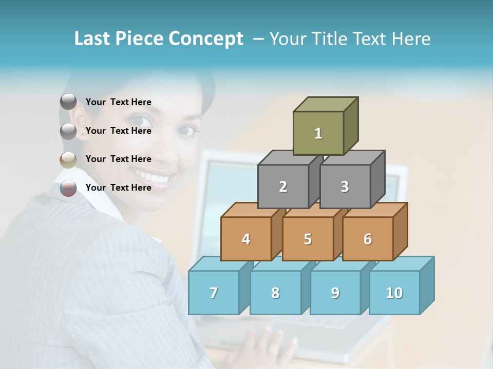 Business Woman Working On Laptop PowerPoint Template