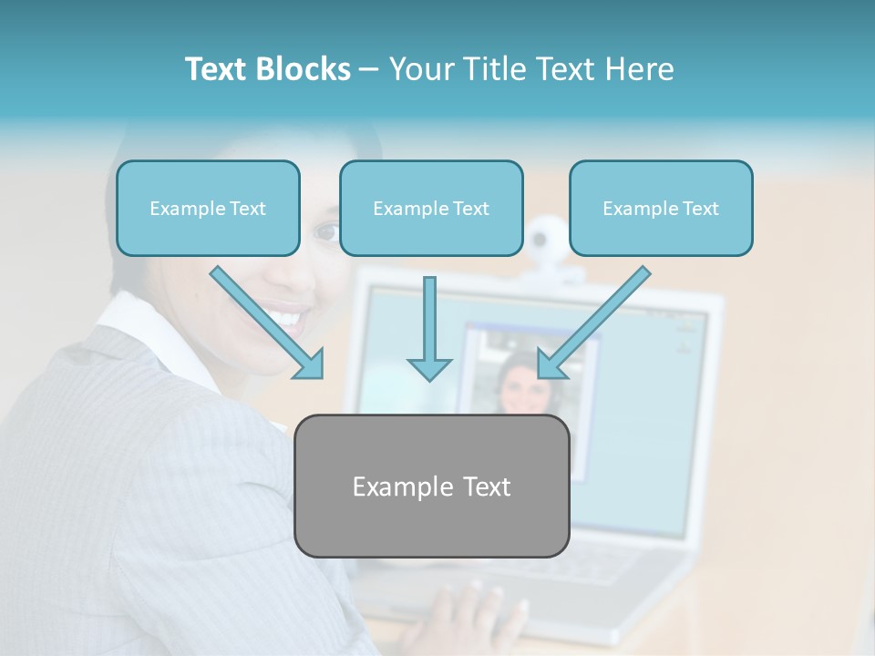 Business Woman Working On Laptop PowerPoint Template