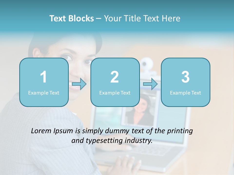 Business Woman Working On Laptop PowerPoint Template