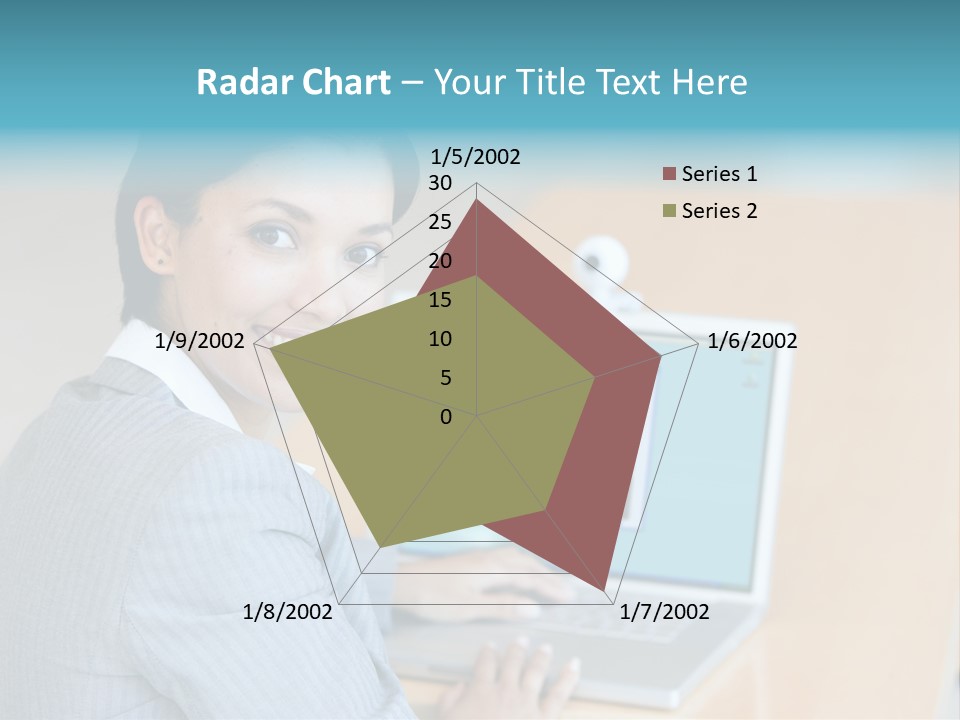 Business Woman Working On Laptop PowerPoint Template