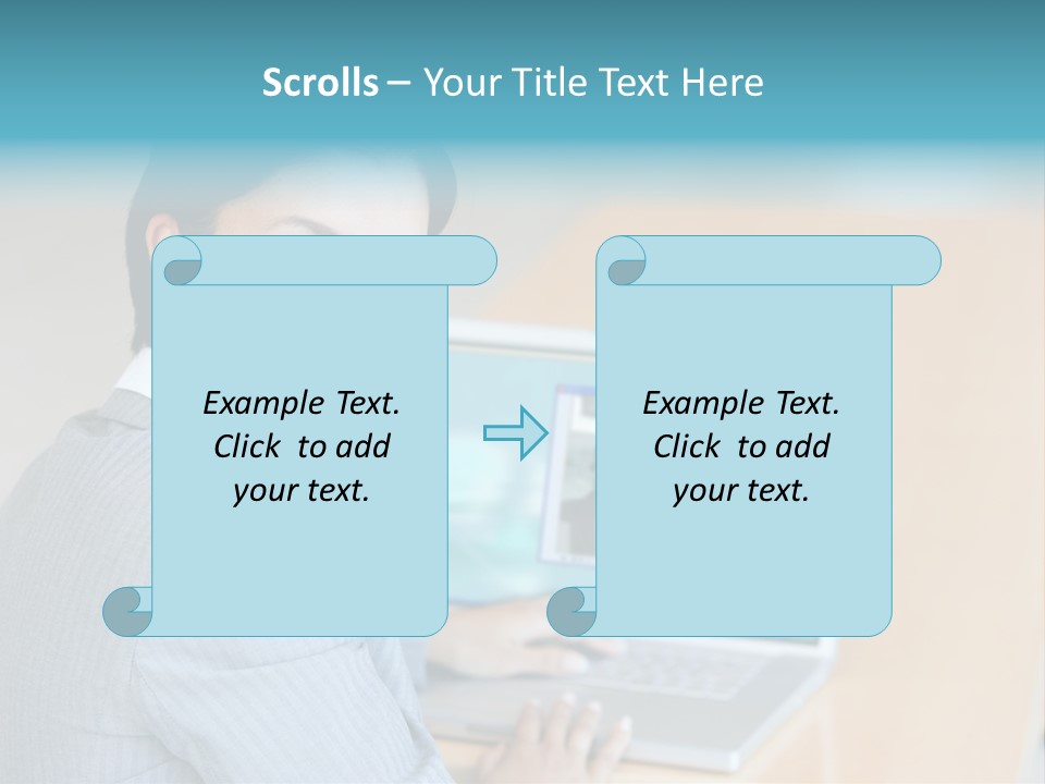 Business Woman Working On Laptop PowerPoint Template