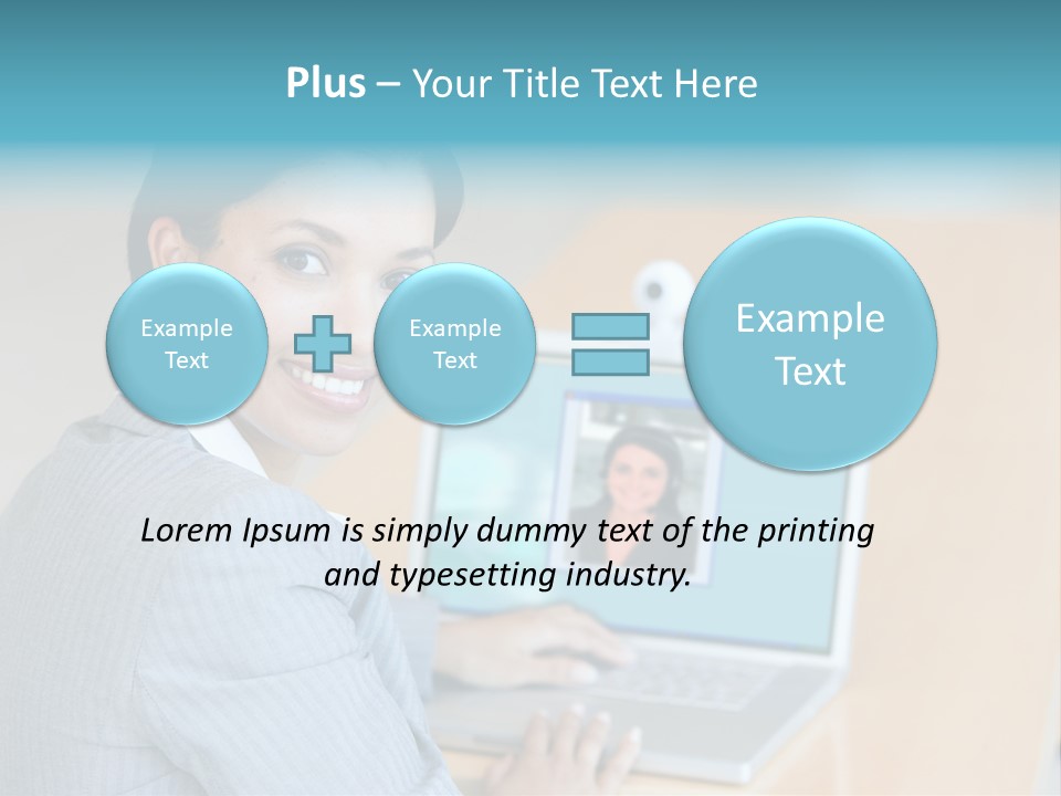 Business Woman Working On Laptop PowerPoint Template