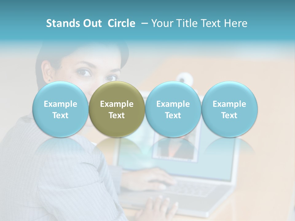 Business Woman Working On Laptop PowerPoint Template