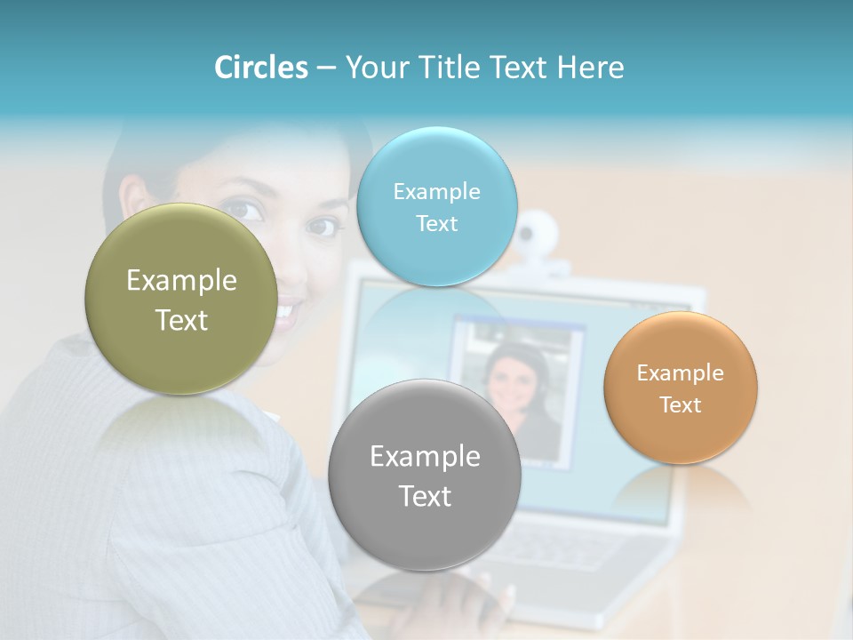 Business Woman Working On Laptop PowerPoint Template