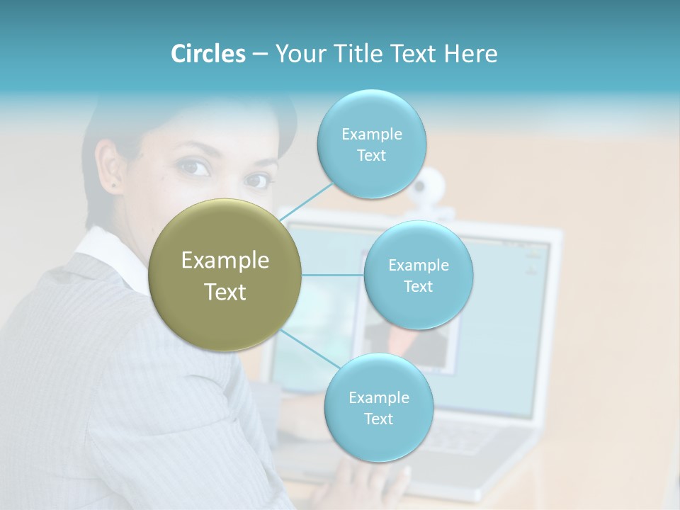 Business Woman Working On Laptop PowerPoint Template