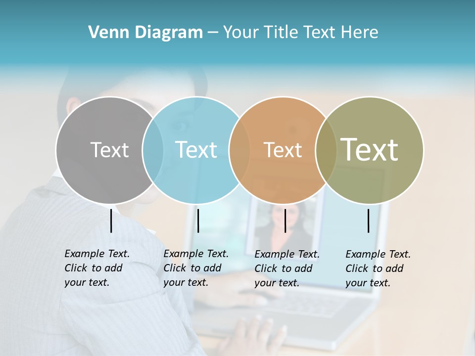 Business Woman Working On Laptop PowerPoint Template