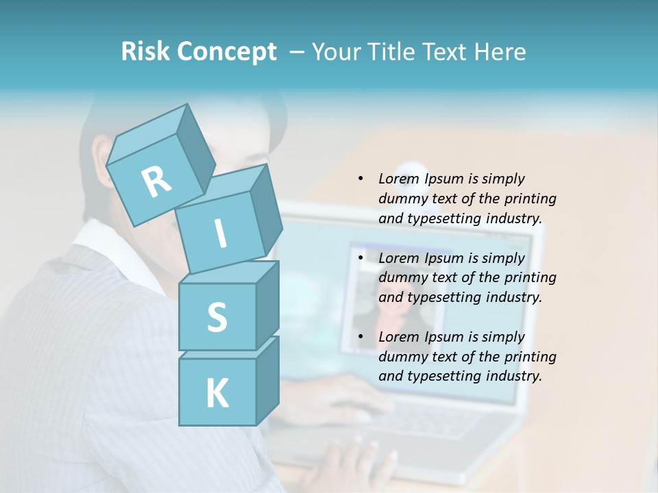 Business Woman Working On Laptop PowerPoint Template