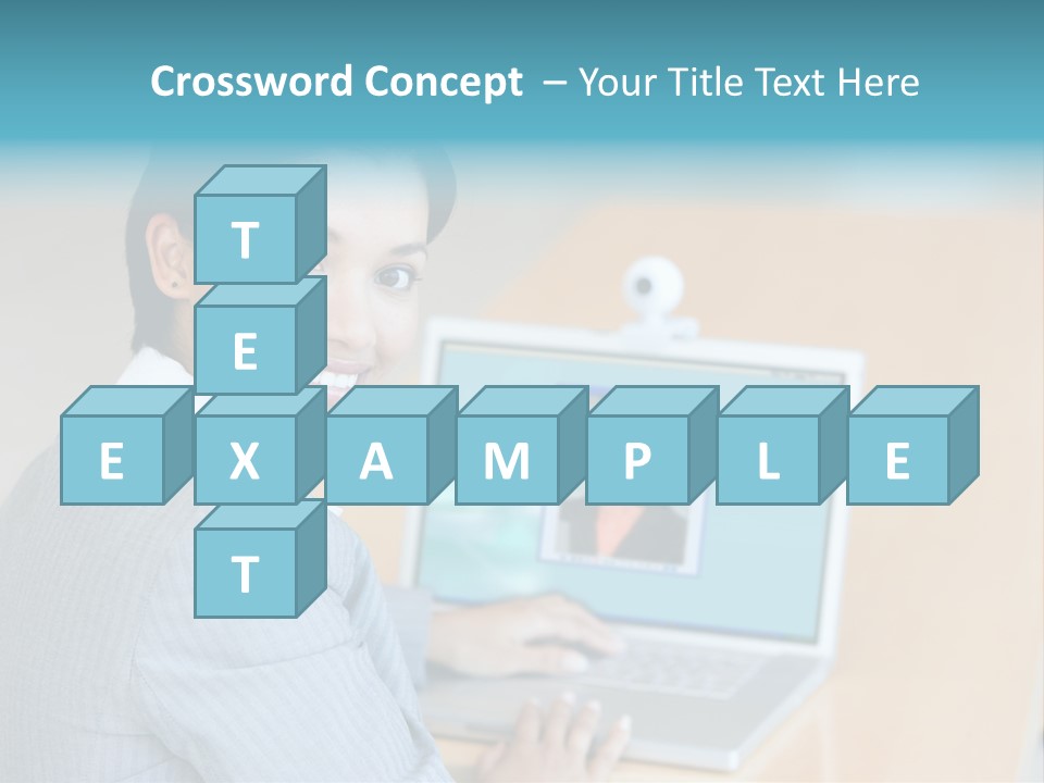 Business Woman Working On Laptop PowerPoint Template