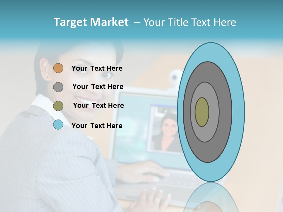 Business Woman Working On Laptop PowerPoint Template