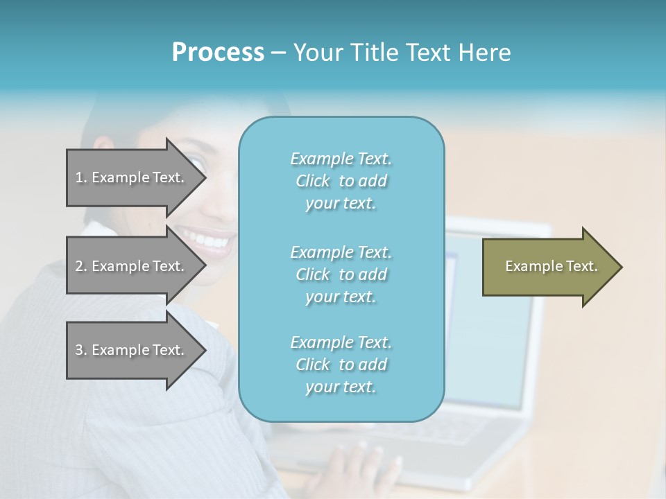 Business Woman Working On Laptop PowerPoint Template