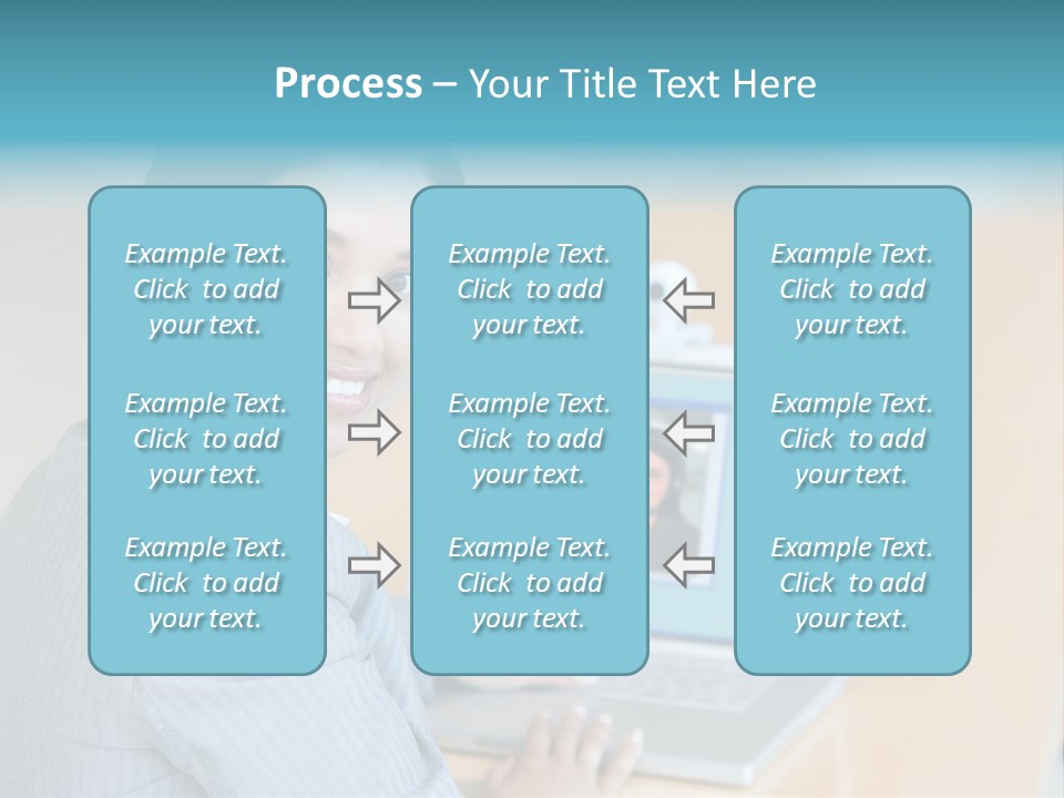 Business Woman Working On Laptop PowerPoint Template