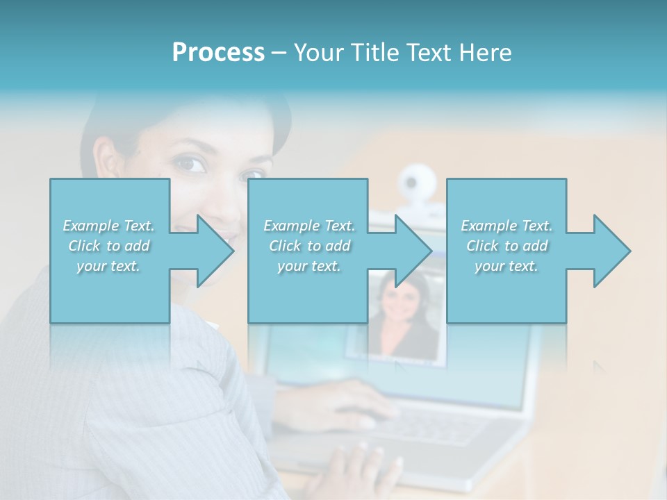 Business Woman Working On Laptop PowerPoint Template