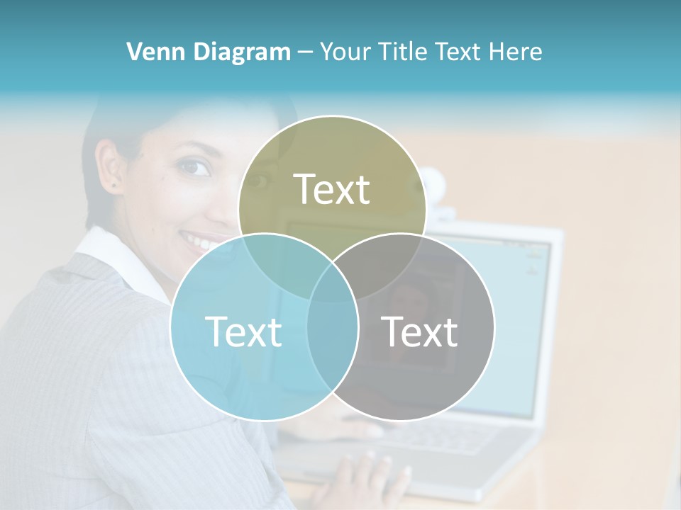 Business Woman Working On Laptop PowerPoint Template