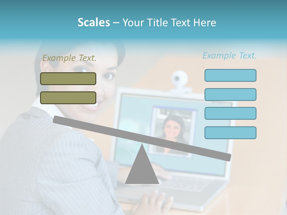 Business Woman Working On Laptop PowerPoint Template