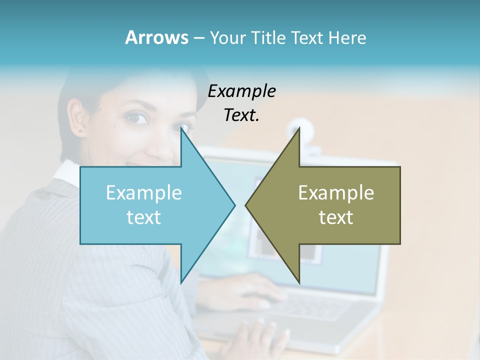 Business Woman Working On Laptop PowerPoint Template