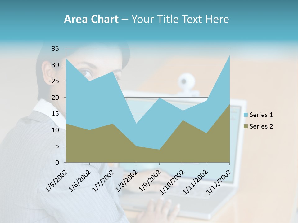 Business Woman Working On Laptop PowerPoint Template